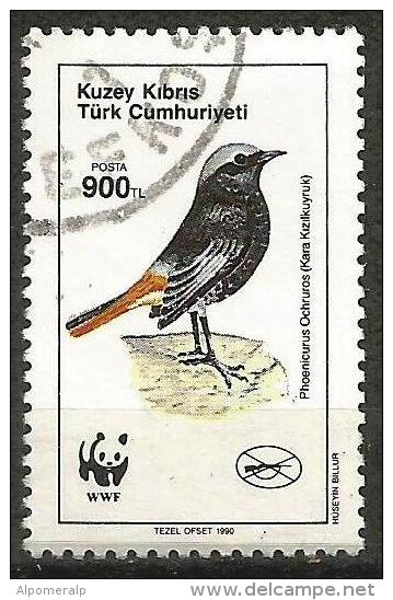 Turkish Cyprus 1990 - Mi. 277 O, Black Redstart (Phoenicurus Ochruros) | Animals (Fauna) | Birds | WWF | Wildlife - Used Stamps