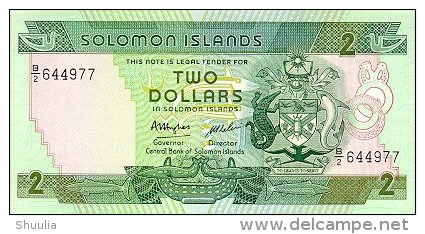 Solomon Islands 2 Dollars 1986 Pick 13 UNC - Salomons