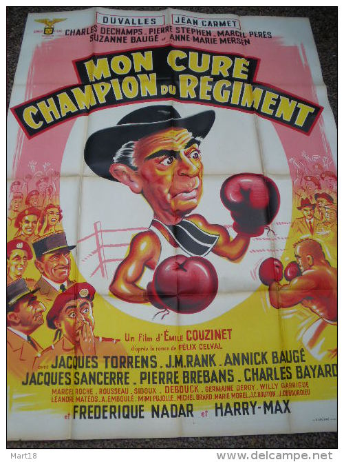 Affiche 1956 - MON CURE CHAMPION DU REGIMENT - Couzinet - Affiches