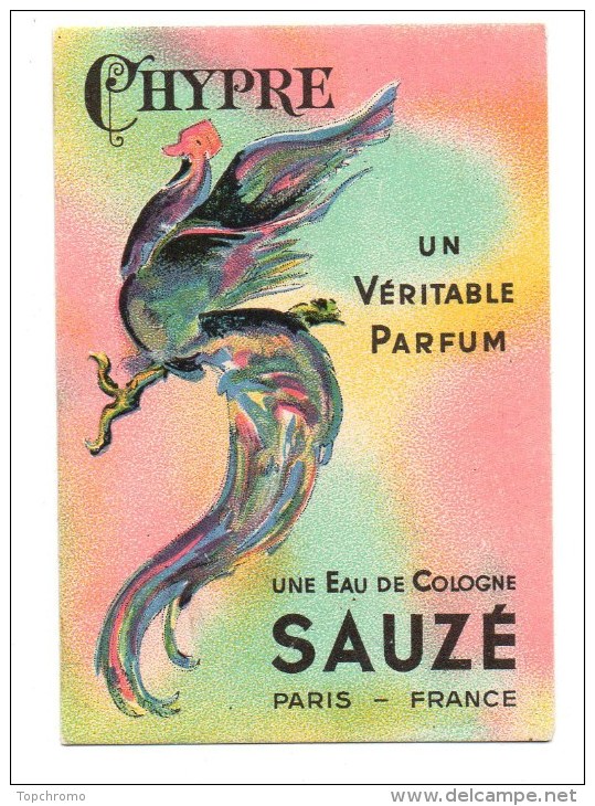 Carte Parfumée Chypre Sauzé Paris Parfum Eau De Cologne - Oud (tot 1960)