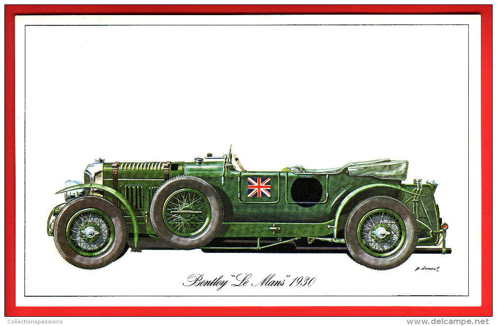 - Fiche Illustrée. Voiture - Bentley "Le Mans" 1930 - - Coches