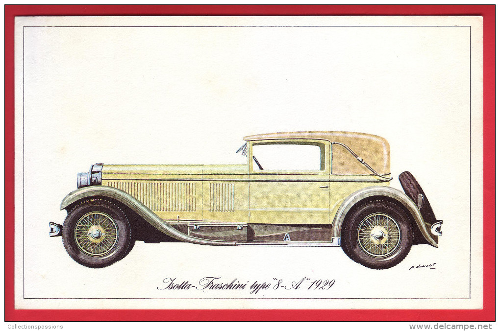 - Fiche Illustrée. Voiture - Isotta-Fraschini Type "8-A" 1929 - - Auto's