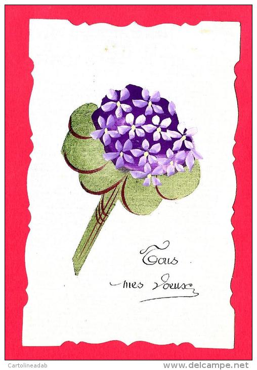 [DC2498] CARTOLINA - SAGOMATA - FIORE - Non Viaggiata 1919 - Old Postcard - Fiori