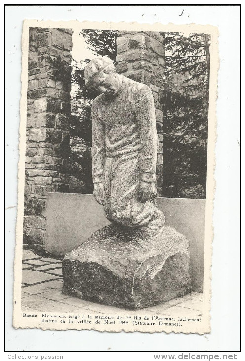 Cp , Belgique , Luxembourg , BANDE , Monument érigé à La Mémoire Des 34 Fils De L´ARDENNE , Militaria , Guerre 1939-45 - Nassogne
