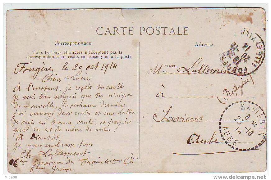 LOT DE 17 CARTES DE FOUGERES . CORRESPONDANCE DU SOLDAT LALLEMENT PENDANT LA GUERRE DE 1914.1918.6iéme escadron du train