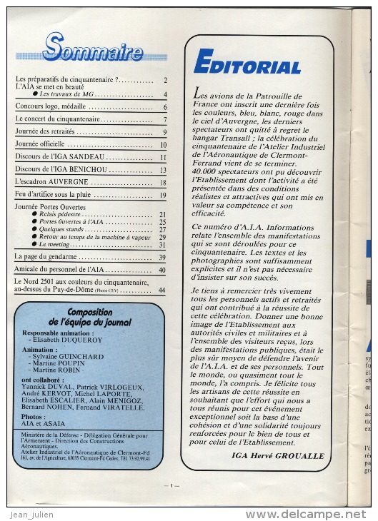 63  -  MILITARIA  -  MINISTERE DES ARMEES  - A.I.C.L.  -  A.I.A. CLERMONT FERRAND - Spéciale Cinquantenaire - Otros & Sin Clasificación