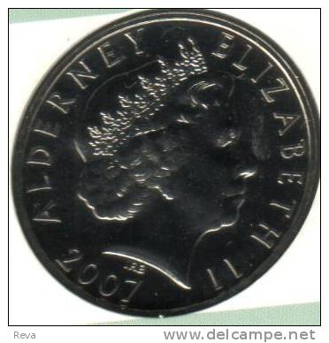 ALDERNEY 5 POUNDS  PRINCES DIANA CHILD FRONT QEII HEAD BACK 2007 UNC  READ DESCRIPTION CAREFULLY !!! - Channel Islands