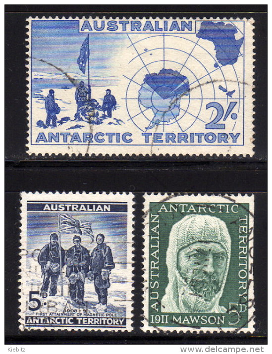 AUSTRALIEN - Antarktisforscher - MiNr.1/ 6/ 7 - Explorateurs & Célébrités Polaires
