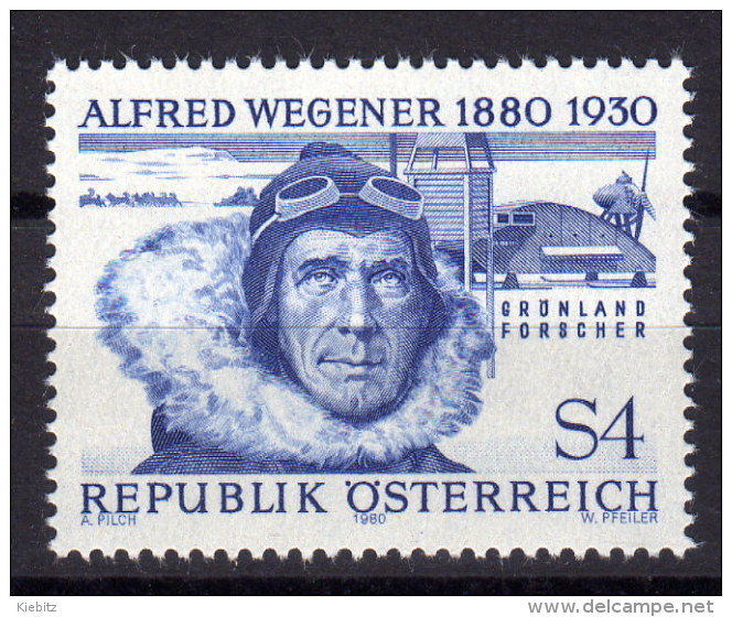 ÖSTERREICH 1980 ** Polarforscher, Alfred Wegener - MNH - Polarforscher & Promis