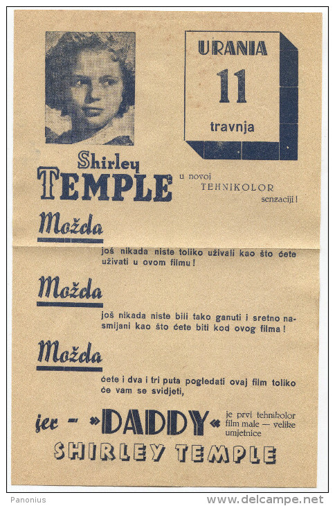 SHIRLEY TEMPLE - Actress, Cinema Program, Movie, Flyer, 1930s - Programs