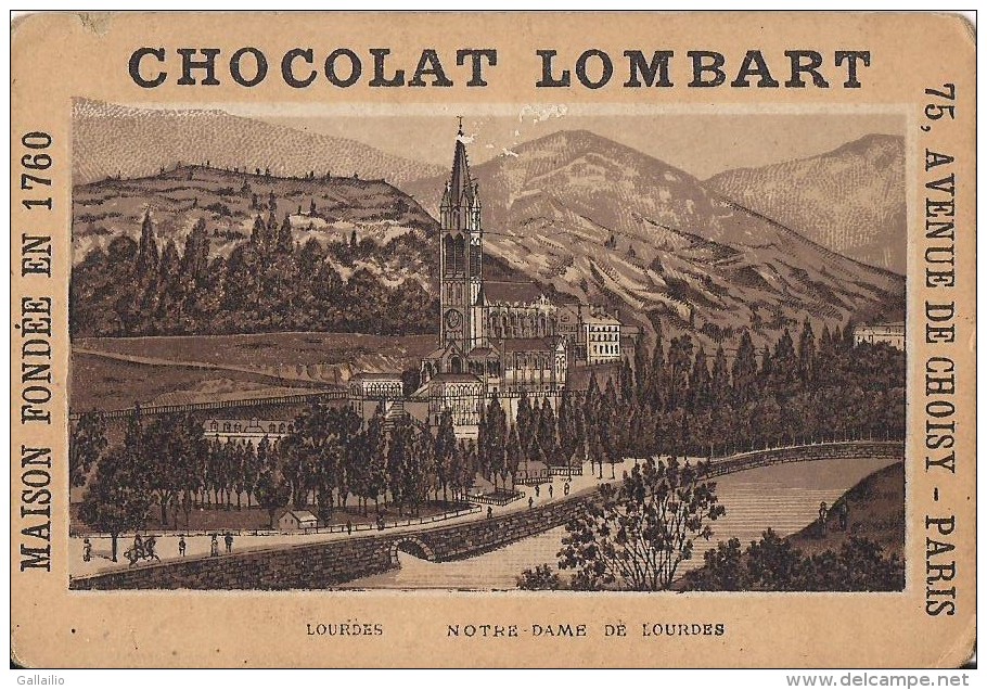 CHROMO CHOCOLAT LOMBART LOURDES NOTRE DAME DE LOURDES - Lombart