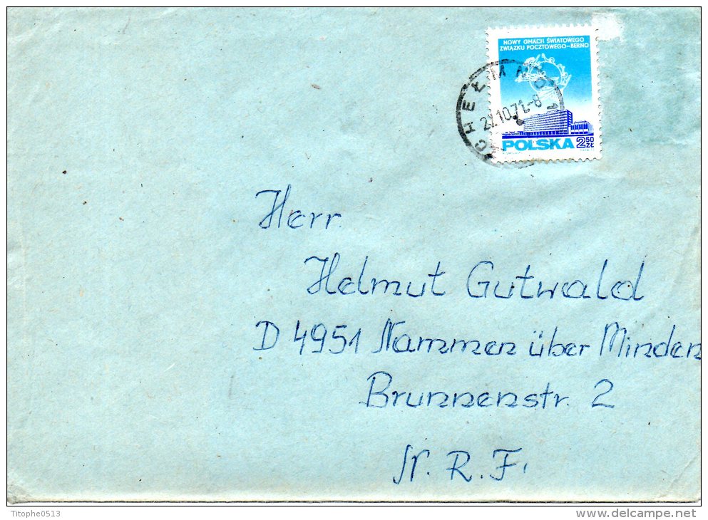 POLOGNE. N°1857 De 1970 Sur Enveloppe Ayant Circulé. Bâtiment De L'UPU. - UPU (Union Postale Universelle)