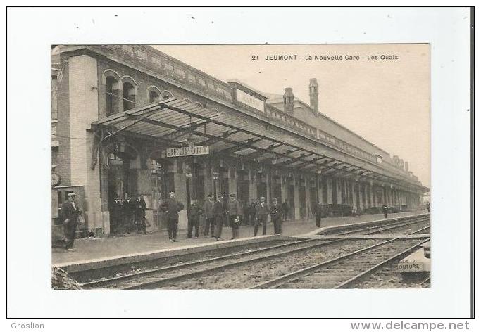 JEUMONT 21 LA NOUVELLE GARE LES QUAIS (ANIMATION) 1927 - Jeumont