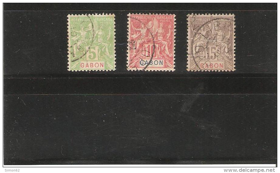 GABON   N° 19/21  OBLITERE  DE  1904/07 - Used Stamps