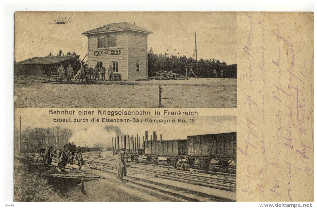 CPA ( 51) BAZANCOURT  Bahnhof Einer Kriegseisen Bahn In Frankreich (edition Allemande) - Bazancourt