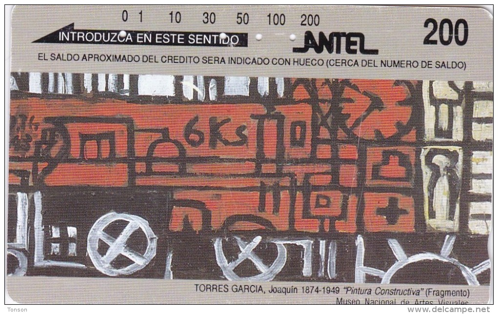 Uruguay, TM 19, 200 Units, Pintores Uruguayos: Torres García, 2 Scans. - Uruguay