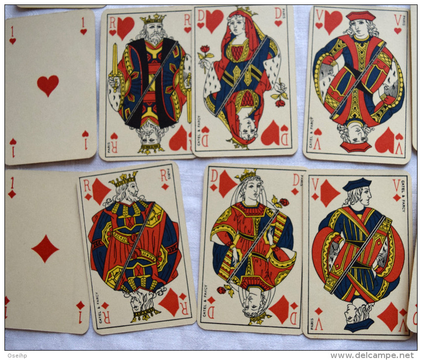 Ancien Jeu De 52 Cartes à Jouer CATEL & FARCY Incomplet Portraits Français - Carte Da Gioco