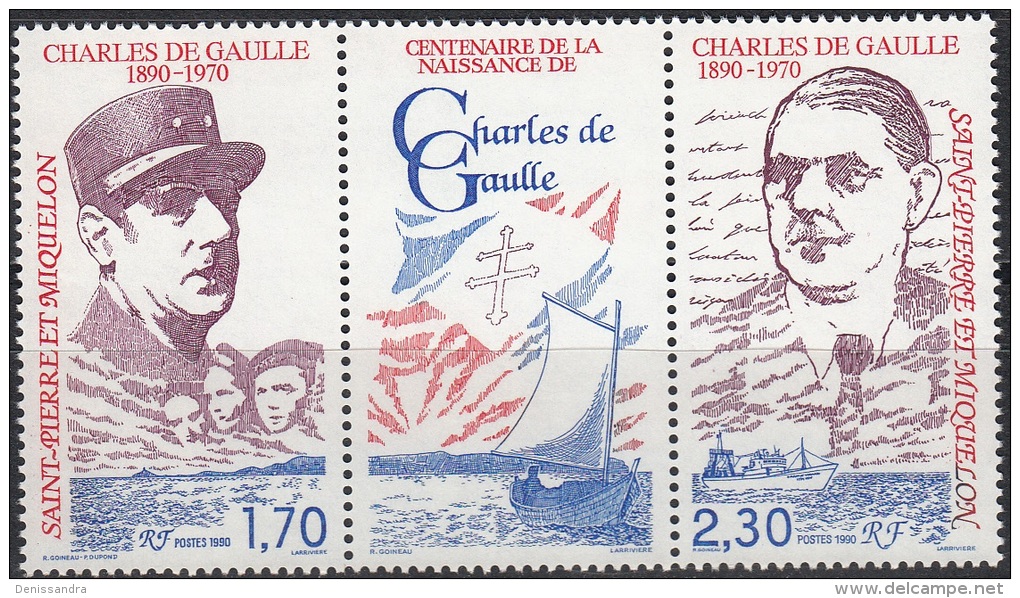 Saint-Pierre Et Miquelon 1990 Yvert 532A Neuf ** Cote (2015) 2.30 Euro Général Charles De Gaulle - Neufs