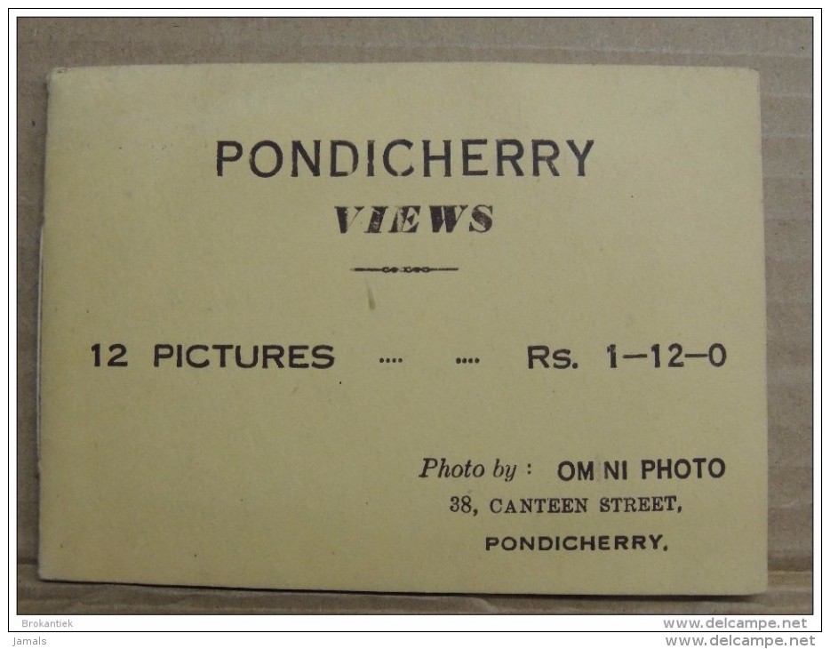 French India, Pondichery, Original Photograph In Booklet, Pondicherry View Inde Indien - Inde