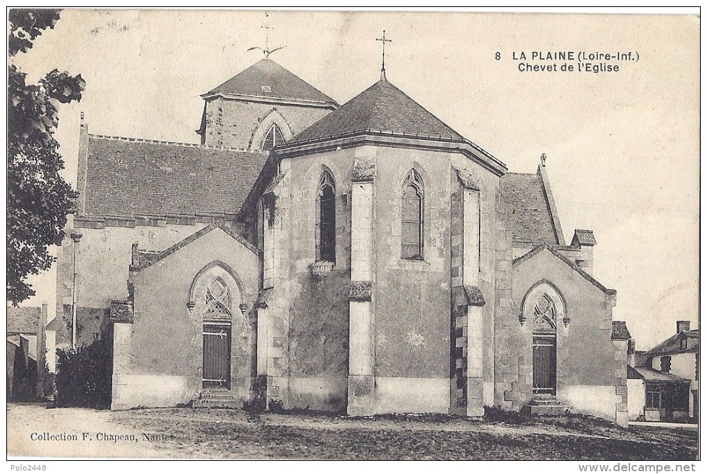 Cpa - La Plaine - Chevet De L'eglise  ( En L´état ) - La-Plaine-sur-Mer