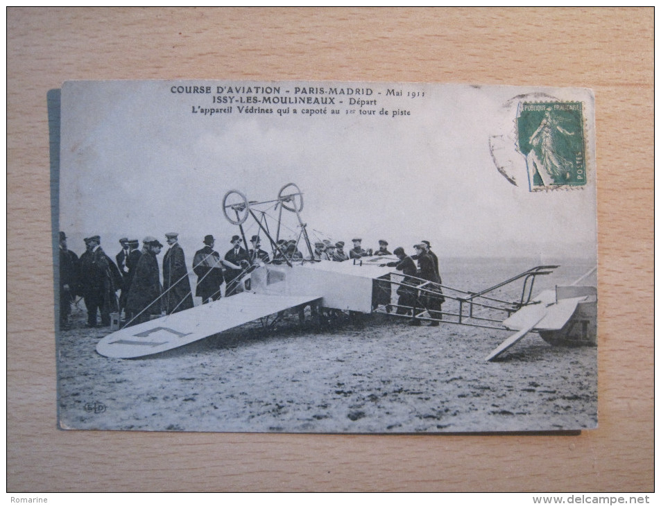 Course D'aviation Mai 1911 - Issy Les Moulineaux L'appareil Védrines Qui A Capoté Au 1er Tour De Piste - Accidents