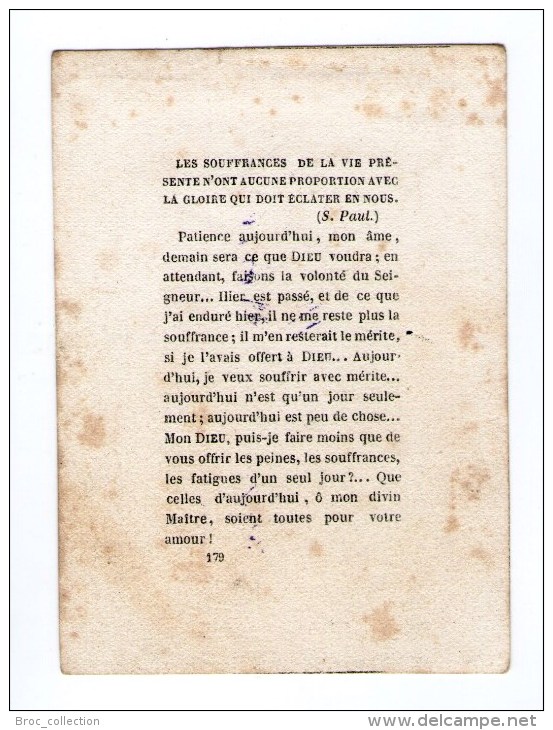 Patience, Aujourd´hui Sur La Croix Et Demain Dans Le Ciel, Mémento Mori, Image Pieuse éd. Letaille PL 179 - Images Religieuses