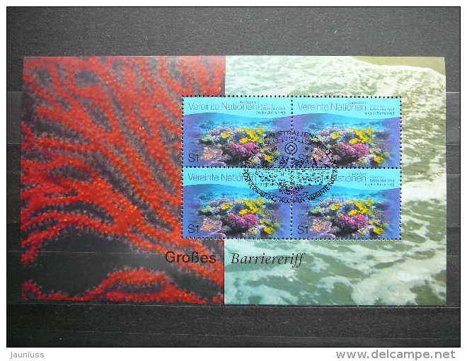 United Nations UN Vienna Austria 1999 Block Used # Grosses Barriereriff (Australia) - Usados