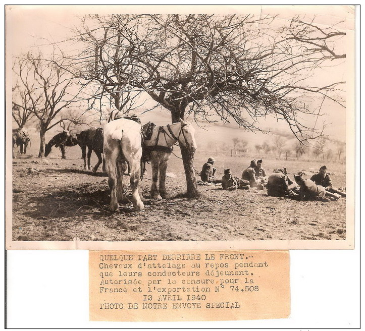 Original De Photo D'un Envoyé Spécial Ww2 Derriére Le Front En 1940 Autorisation Officielle De La Censure - Historical Documents