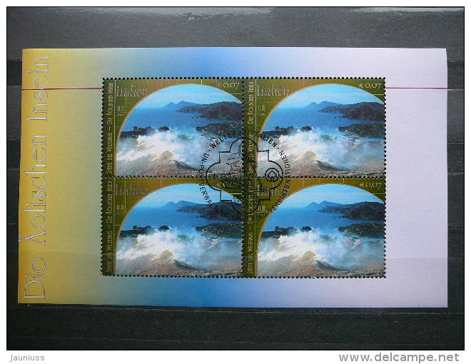 United Nations UN Vienna Austria 2002 Block Used # Die Aolishen Inseln (Italia) - Used Stamps