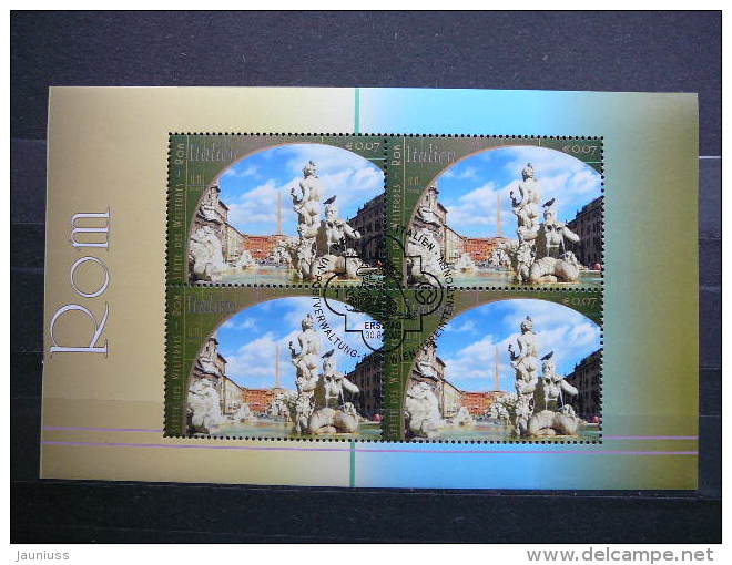 United Nations UN Vienna Austria 2002 Block Used # Rom (Italia) - Used Stamps