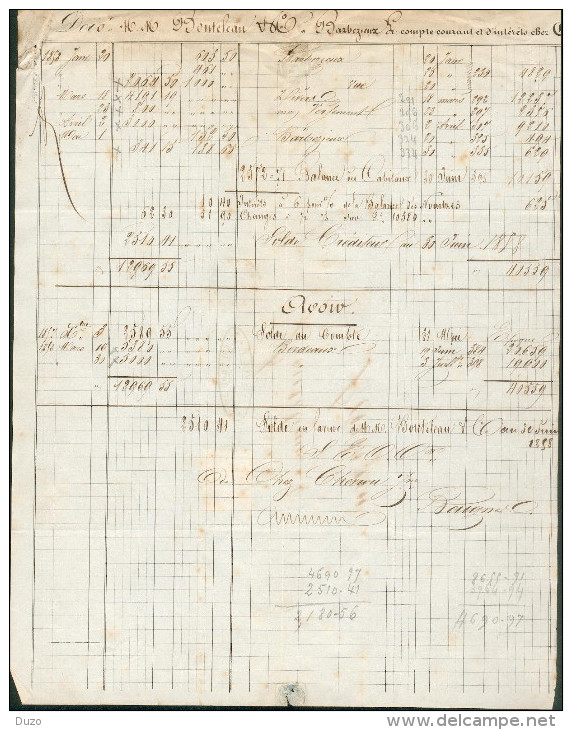 1859 - Charente -Lettre Facture - S/ Napoléon Non Dentelé - N° Y&T 14B Càd Type 15 - Baignes Ste Radegonde>>>>Barbezieux - 1849-1876: Période Classique