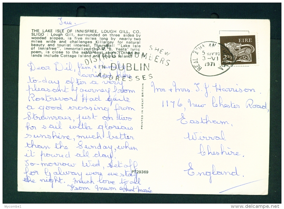 IRELAND  -  Lough Gill  Lake Isle Of Innisfree  Used Postcard As Scans - Sligo