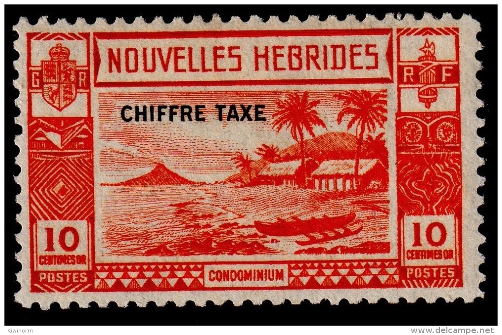 NEW HEBRIDES NOUVELLES HEBRIDES 1938 10c Postage Due SG FD66  - Mint Lightly Hinged MLH * - 1B280 - Used Stamps