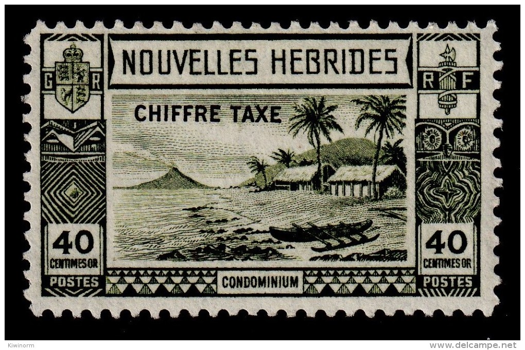 NEW HEBRIDES NOUVELLES HEBRIDES 1938 40c Postage Due SG FD68  - Mint Lightly Hinged MLH * - 1B281 - Used Stamps