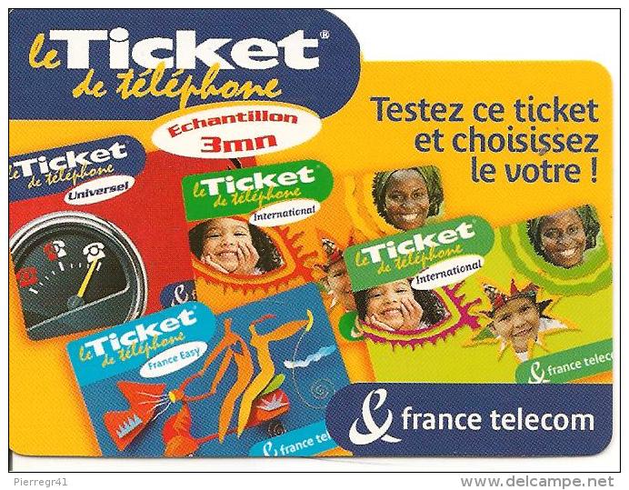 TICKET° TELEPONE-3MN-PR73C-TESTEZ CE TICKET-31/08/2001-NON  GRATTE---T BE-LUXE - FT Tickets