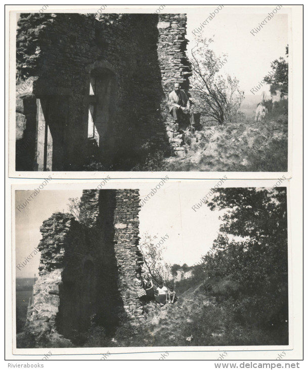 P73 - ST SORLIN EN BUGEY 1933 Famille Dans Des Ruines - 2 Photos Anciennes - Places