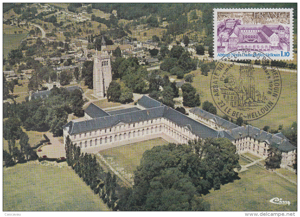 Carte  Maximum  1er  Jour    FRANCE   Abbaye  Notre - DAME  Du  BEC - HELLOUIN   1978 - Abbayes & Monastères