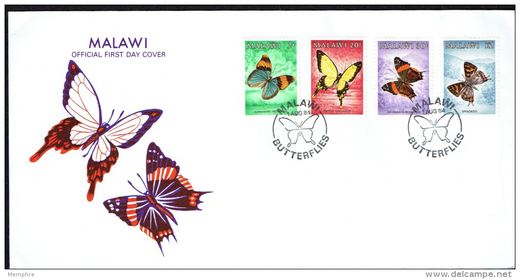 1984  Butterflies  Complete Set On Single FDC - Malawi (1964-...)