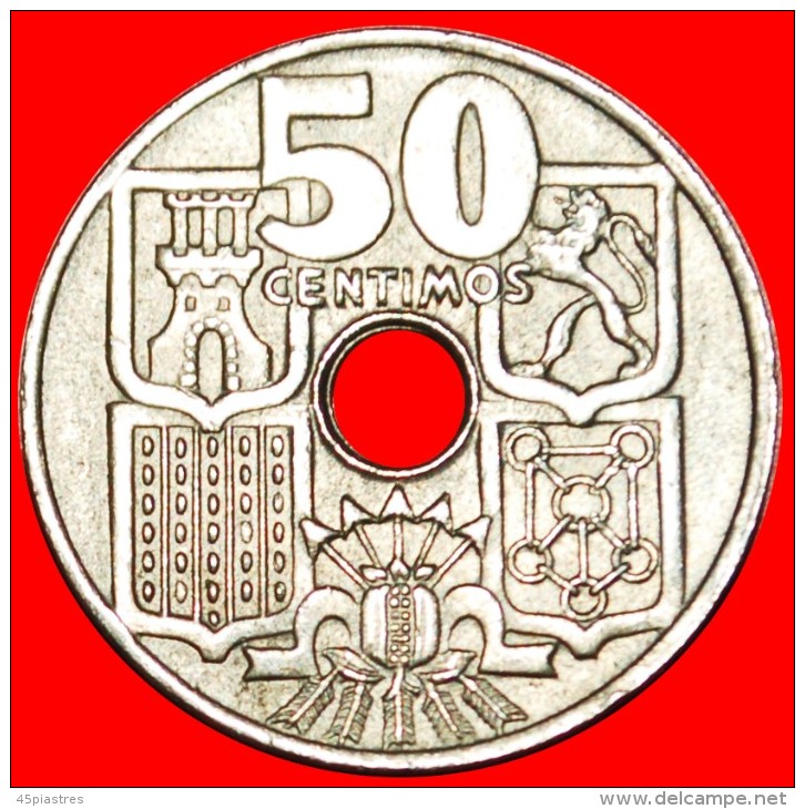 * ANCHOR: SPAIN ★ 50 CENTIMOS 1951 (1949)! MINT LUSTRE! LOW START &#9733; NO RESERVE! - 50 Céntimos