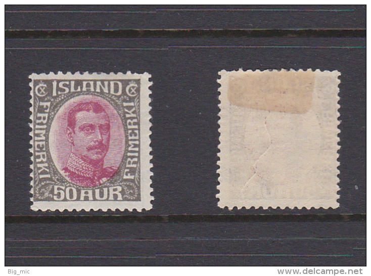 ICELAND 1920 King Christian X Mint * 125 (Mi.95) - Neufs