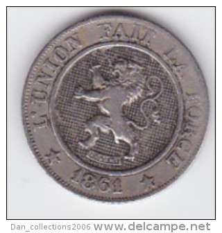 BELGIQUE LEOPOLD Ier   10 CENTIMES  ANNEE 1861 TYPE CUPRO-NICKEL   LOT 256 - 10 Centimes