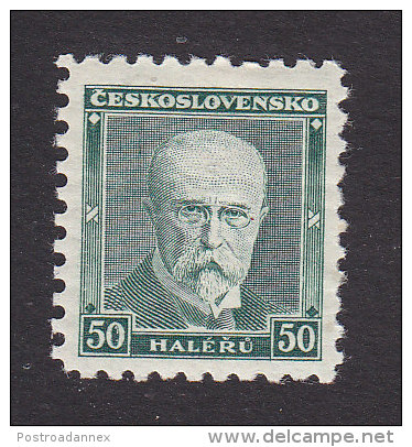 Czechoslovakia, Scott #168a, Mint Hinged, Masaryk, Issued 1930 - Unused Stamps