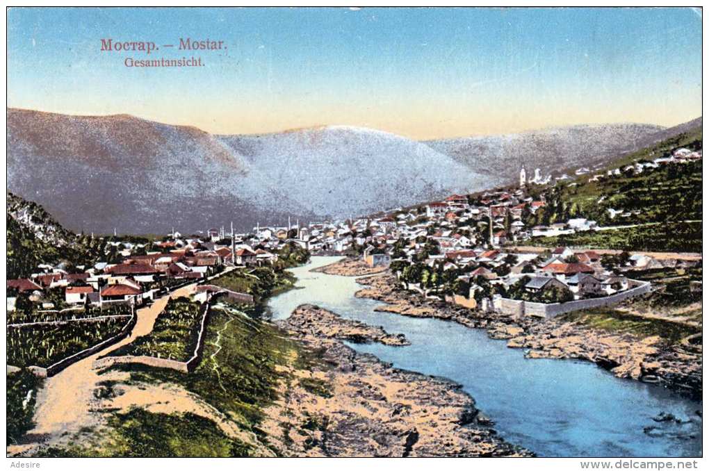 MOSTAR Moctap (Bosnien Und Herzegowina) - Gesamtansicht, Gel.1920, Seltene 60? Sondermarke - Bosnien-Herzegowina