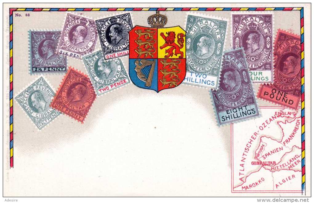 Briefmarkenkarte GIBRALTAR - Gibraltar