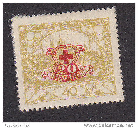 Czechoslovakia, Scott #B130, Mint Hinged, Hradcany At Prague  Surcharged, Issued 1920 - Unused Stamps