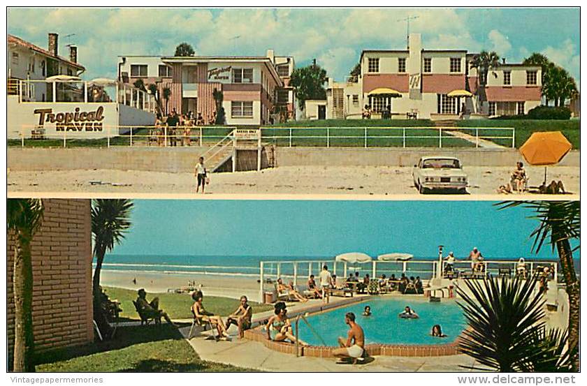 257487-Florida, Daytona Beach, Tropical Haven Motel, Swimming Pool, Dexter Press No 89192-B - Daytona