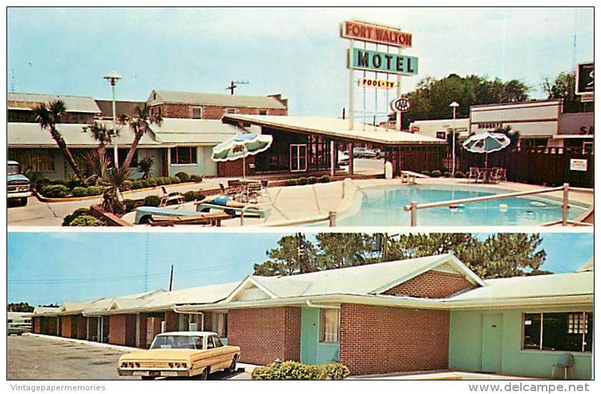 257539-Florida, Fort Walton, Fort Walton Motel, Swimming Pool, Joseph Back By Dexter Press No 12466-C - Fort Myers