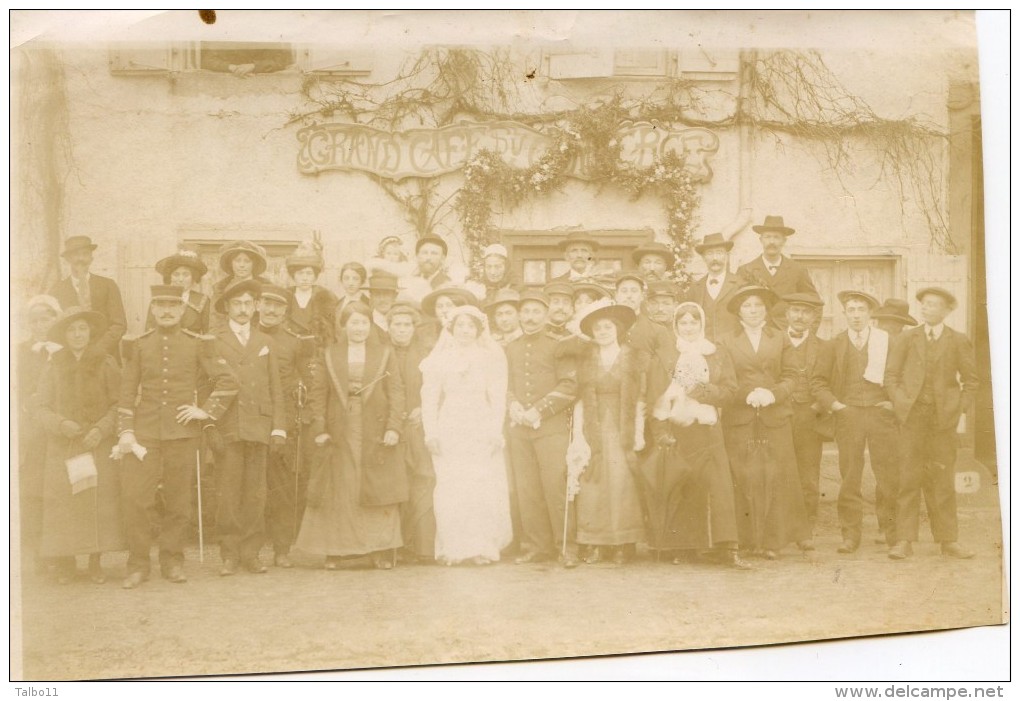 Tarn - Arfons - Ancienne Photo De Mariage Prise Devant Le Café Du Commerce - Anciennes (Av. 1900)