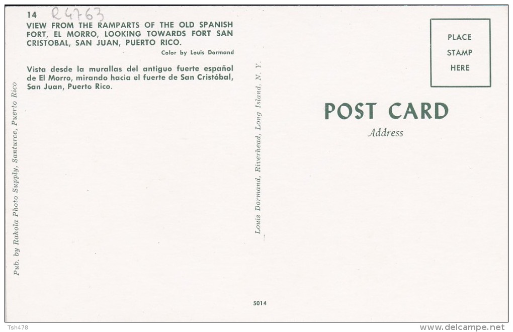 AMERIQUE---ANTILLES---PUERTO RICO---san Cristobal San Juan  Puerto Rico--voir 2 Scans - Puerto Rico