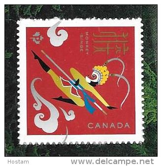 CANADA  2016, CHINEESE NEW YEAR The MONKEY.  L´annee Du Singe  SINGLE  "P"  From Booklet - Timbres Seuls